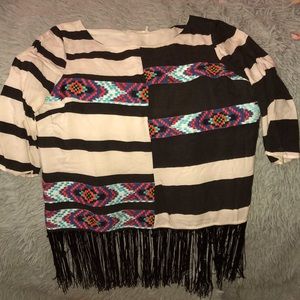 COPY - Floreat  striped top with tasseled bottom